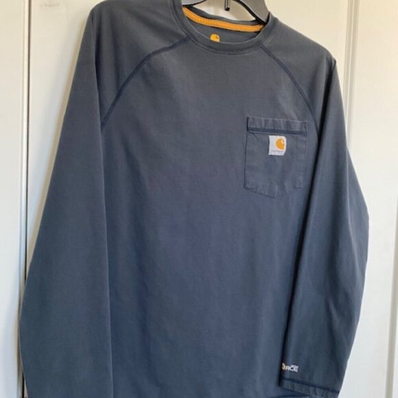 CARHARTT Force Long Sleeve Navy Blue Long Sleeve T Shirt Small - Picture 9 of 10